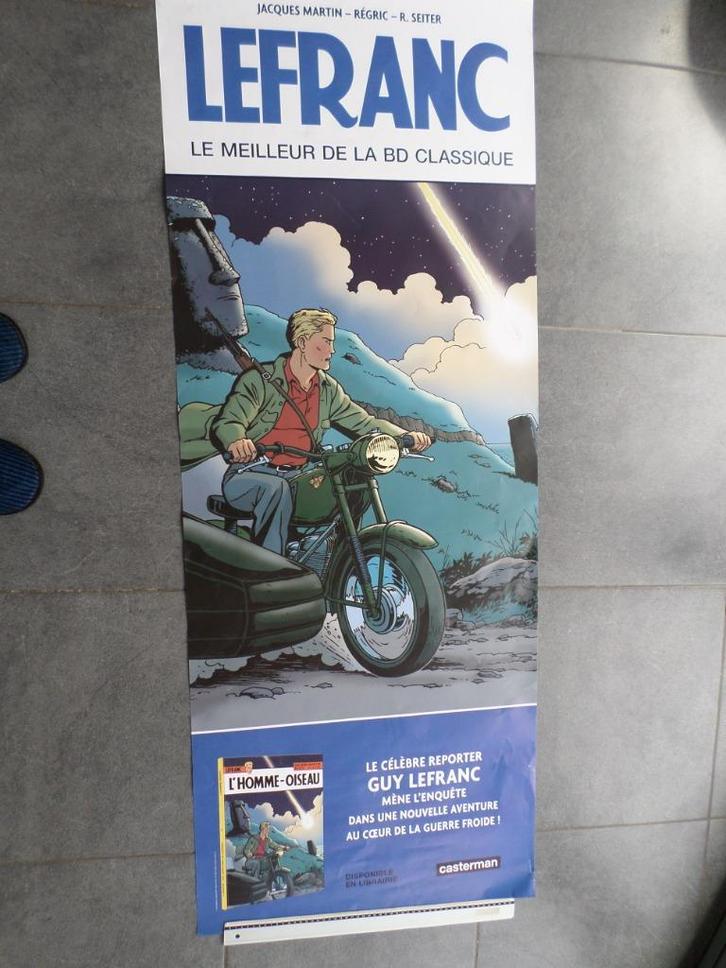 Lefranc - l'homme-oiseau - affiche 160x60 - 2016, Collections, Posters & Affiches, Utilisé, Autres sujets/thèmes, Affiche ou Poster pour porte ou plus grand