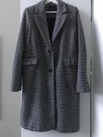 Geruite wollen lange jas maat S, Kleding | Dames, Jassen | Winter, Zwart, Zo goed als nieuw, Maat 36 (S), Bershka