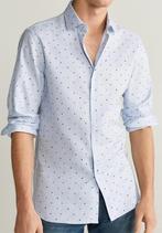 Chemise Mango MNG pour homme à jouer aux cartes bleu clair M, Tour de cou 39/40 (M), Comme neuf, Mango, Bleu