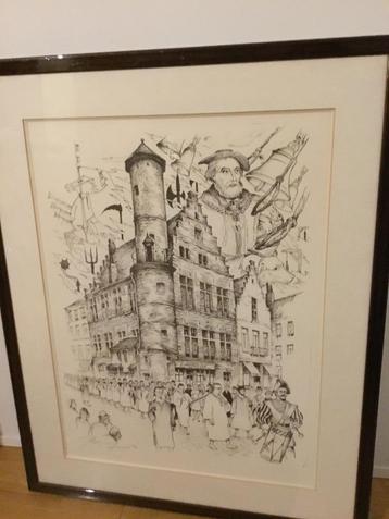 Estampes  gravure Oscar  Bonnevalle, Enlèvement