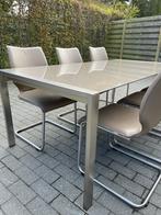 Tafel met 6 stoelen, Huis en Inrichting, Tafels | Eettafels, Ophalen, Gebruikt, 50 tot 100 cm, Vijf personen of meer