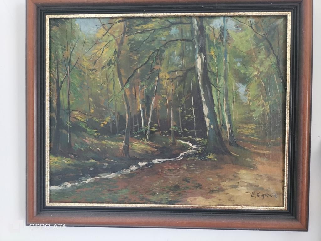Huile sur toile Foret de soigne signée Louis Garot, Antiquités & Art, Art | Peinture | Classique, Enlèvement