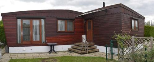 Tweedehands houten L-chalet, Caravans en Kamperen, Stacaravans, Ophalen