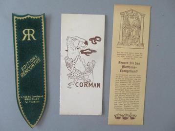 3 anciens signets Corman - Rencontre +, Envoi, Comme neuf, Publicité