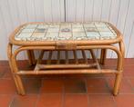 Vintage rotan salontafel, Huis en Inrichting, Ophalen, Gebruikt