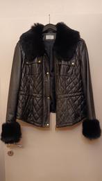 Superbe veste en cuir noir d'agneau matelassée 44/46 L/XL, Comme neuf, Noir, Enlèvement ou Envoi