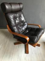 Vintage Deense Fauteuil Leer Jr. 70, Ophalen, Gebruikt, Vintage, 50 tot 75 cm