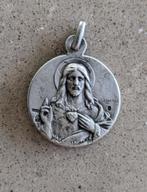 Medaillon, hanger Jezus Heilig Hart - zilver, Frankrijk, Antiek en Kunst, Antiek | Religieuze voorwerpen, Ophalen of Verzenden