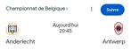 1 plaats voor Anderlecht - Antwerpen (TRIBUNE 1 BLOCK W12)