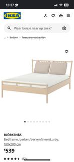 IKEA bed BJÖRKSNÄS bedframe met lattenbodem, Comme neuf, Enlèvement, 180 cm, 200 cm