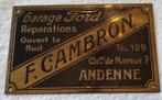 Vintage Dealer-Sign Garage FORD Andenne., Collections, Marques & Objets publicitaires, Utilisé, Enlèvement ou Envoi, Panneau publicitaire