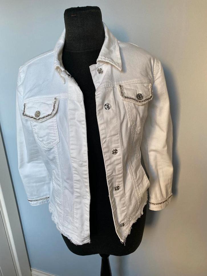 LIU JO wit jeansvestje met strass - IT  44 = Belgische 38, Kleding | Dames, Jasjes, Kostuums en Pakken, Nieuw, Jasje, Maat 38/40 (M)