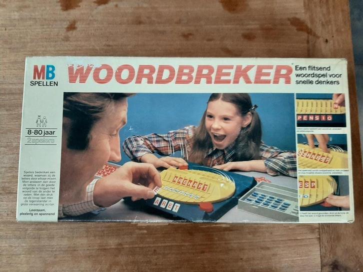 Vintage Woordbreker MB, Hobby en Vrije tijd, Gezelschapsspellen | Bordspellen, Gebruikt, Een of twee spelers, Vijf spelers of meer