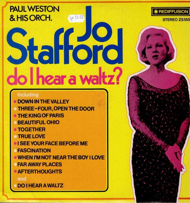 Vinyl, LP    -   Jo Stafford With Paul Weston And ..., Cd's en Dvd's, Vinyl | Overige Vinyl, Overige formaten, Ophalen of Verzenden