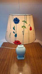 Lampe de table émaillée bleue anglaise avec abat-jour., Moins de 50 cm, Enlèvement ou Envoi, Comme neuf, Cottage stijl