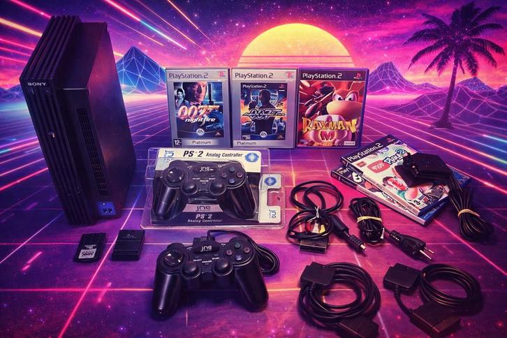 Playstation 2 phat, complete set., Informatique & Logiciels, Disques durs, Console, Envoi