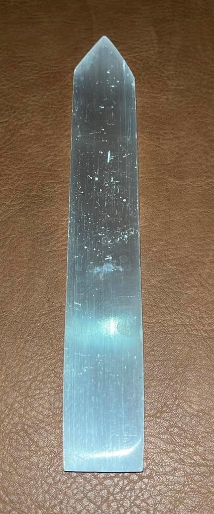 Seleniet massagestaaf - 91gram - 200mm x 30mm x 9mm, Collections, Minéraux & Fossiles, Minéral, Enlèvement ou Envoi