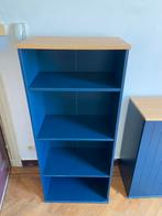 Hoge blauwe boekenkast Ikea, Huis en Inrichting, Ophalen, Zo goed als nieuw