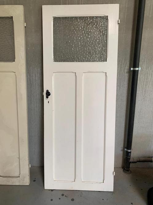 Deuren jaren 30-50 met glasramen., Doe-het-zelf en Bouw, Deuren en Vliegenramen, Gebruikt, Glas, Hout, Ophalen