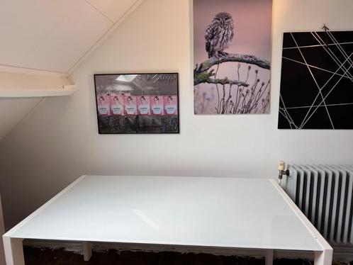 Tafel, Huis en Inrichting, Tafels | Eettafels, Gebruikt, 100 tot 150 cm, 50 tot 100 cm, Vijf personen of meer, Rechthoekig, Glas