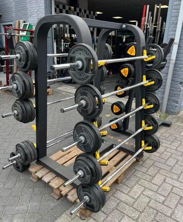 10 barres Technogym de 12,5 à 40 kg, sans support !, Enlèvement, Utilisé, Bras, Barre d'haltères