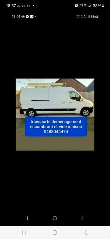 Transport déménagement et amcombrant vide maison  0483044474 beschikbaar voor biedingen