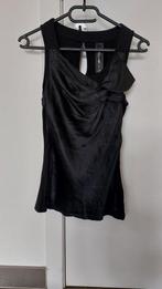 Zwart elegant topje met zijde - Karen Millen, Comme neuf, Noir, Taille 34 (XS) ou plus petite, Sans manches