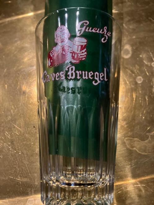 GLAS GUEUZE KRIEK CAVES BRUEGEL 25 CL H : 15 CM, Verzamelen, Biermerken, Zo goed als nieuw, Glas of Glazen, Ophalen of Verzenden