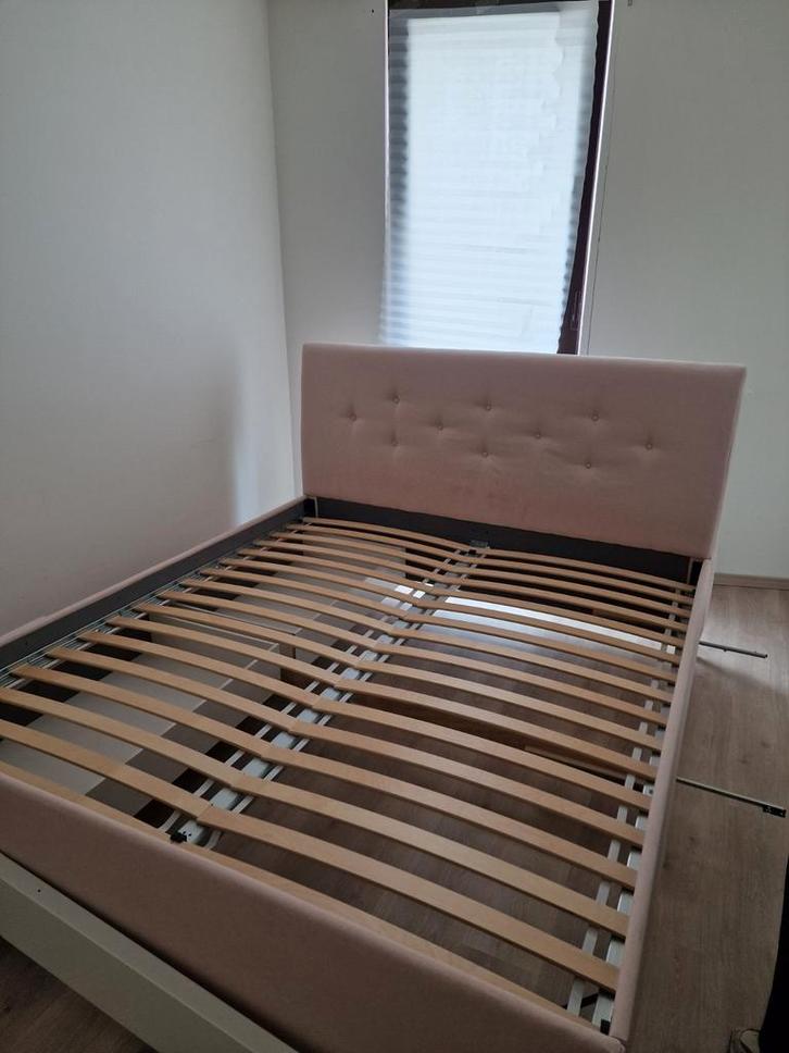 Gestoffeerd tweepersoonsbed met 4 opberglades, IKEA 180x200, Huis en Inrichting, Slaapkamer | Bedden, Ophalen