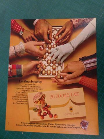 Côte d'Or chocolat double lait - publicité papier - 1972 beschikbaar voor biedingen