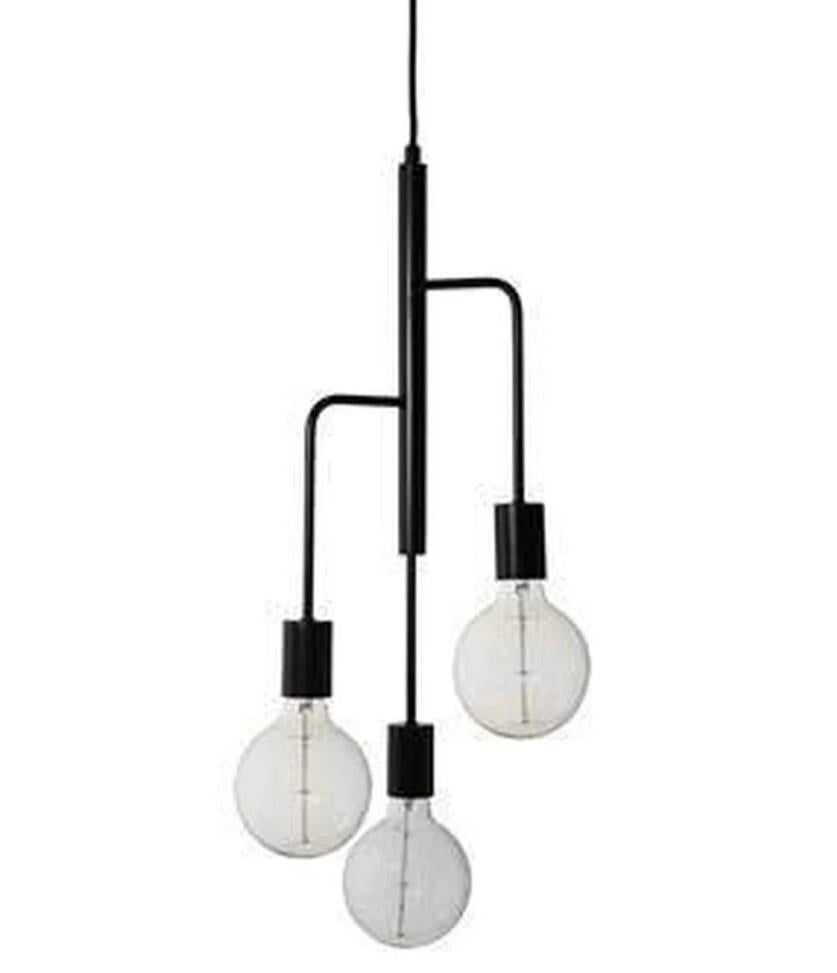 Frandsen Hanglamp Zwart Staal - 3-Lichts - E27, Ophalen