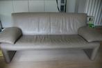 Zetel - leder grijs, Ophalen, Gebruikt, Rechte bank, 200 tot 250 cm
