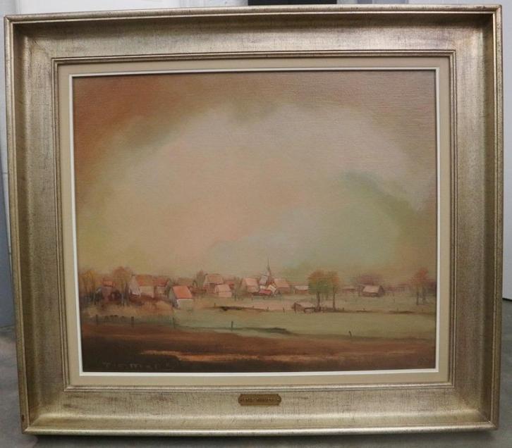 Staf TIMMERS, dorpje in het Hageland, Antiek en Kunst, Kunst | Schilderijen | Klassiek, Ophalen of Verzenden