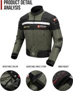 Veste de moto 4 saisons | verte | LIVRAISON GRATUITE, Motos, Manteau | tissu, -, -, BORLENI