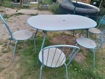 tuinset, Tuin en Terras, Tuintafels, Ophalen, Gebruikt, Ovaal, Metaal