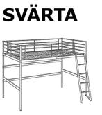 Hoogslaper ikea svarta, Ophalen, Gebruikt, Hoogslaper