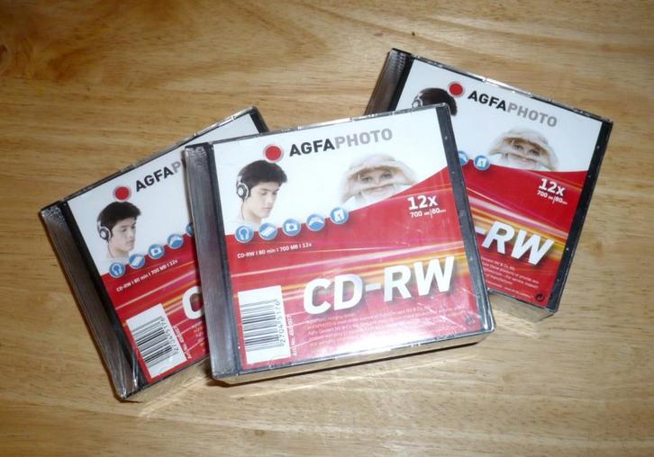Lot 3 Packs de 10 CD-RW Agfa photo, Informatique & Logiciels, Disques enregistrables, Neuf, Cd, Réinscriptible, Enlèvement ou Envoi