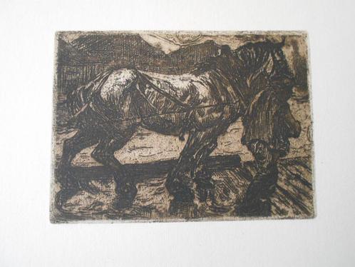 Emile Thysebaert "De VERVOERDER" ETS, Antiek en Kunst, Kunst | Etsen en Gravures, Ophalen of Verzenden
