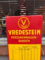 VREDESTEIN Banden emaille reclamebord, Verzamelen, Ophalen of Verzenden, Gebruikt, Reclamebord