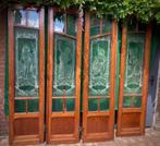 4 antieke Art Nouveau met zuur geëtste glazen deuren - De, Ophalen