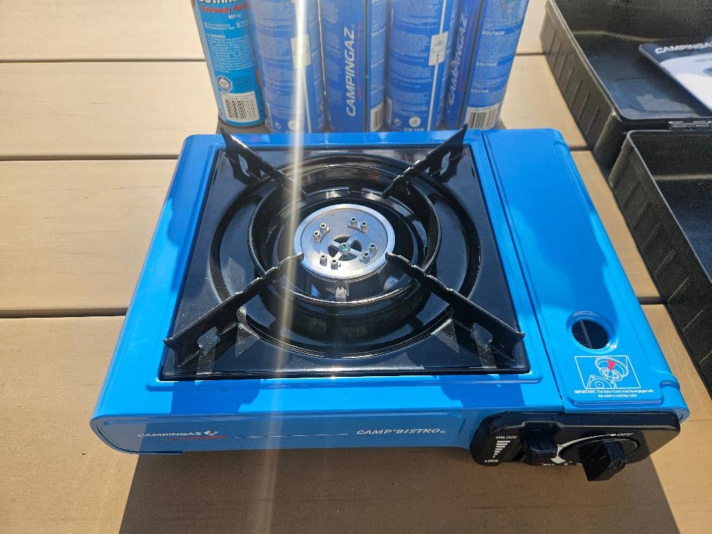 Kookvuur Campingaz bistro + 9x butaan gas, Ophalen, Nieuw