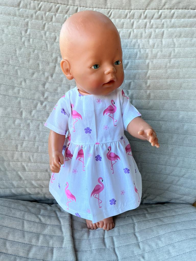 94. Babyborn: Nieuw jurkje met flamingo’s, Ophalen of Verzenden, Nieuw, Babypop