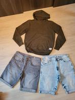 Kaki hoodie + 2 jeansshorten (maat M), Ophalen of Verzenden, Zo goed als nieuw, Maat 48/50 (M)