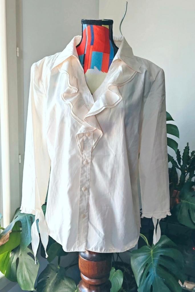 CHRISTINE LAURE Chemisier crème à volants et nœuds Taille L, Vêtements | Femmes, Blouses & Tuniques, Enlèvement ou Envoi