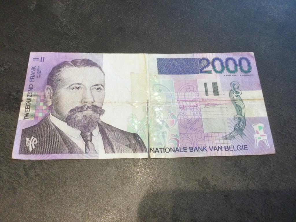 Belgique 2000 Francs collé endommagé, Enlèvement ou Envoi