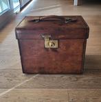 Antieke Engelse koffer in leder, Antiek en Kunst, Ophalen