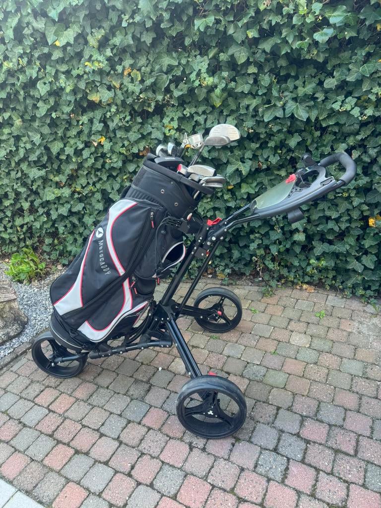 Motocaddy trolley golfzak + clubs en alle toebehoren, Ophalen, Gebruikt