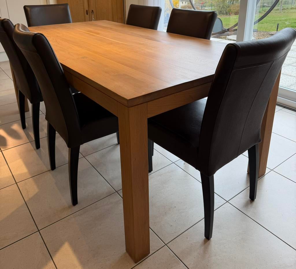 Table ETNICRAFT en chêne massif - 200*100, 150 à 200 cm, Cinq personnes ou plus, Enlèvement, Utilisé