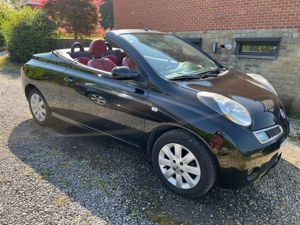 Nissan Micra C+C 1.6i 16v Tekna+ Automatic+ keyless+ airco, Autos, Cuir, Achat, Intérieur cuir, Cabriolet