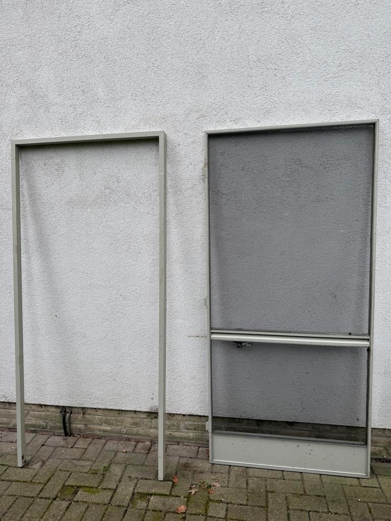 Hordeur met frame - gratis, Bricolage & Construction, Porte moustiquaire, Porte pliante, Enlèvement, Utilisé